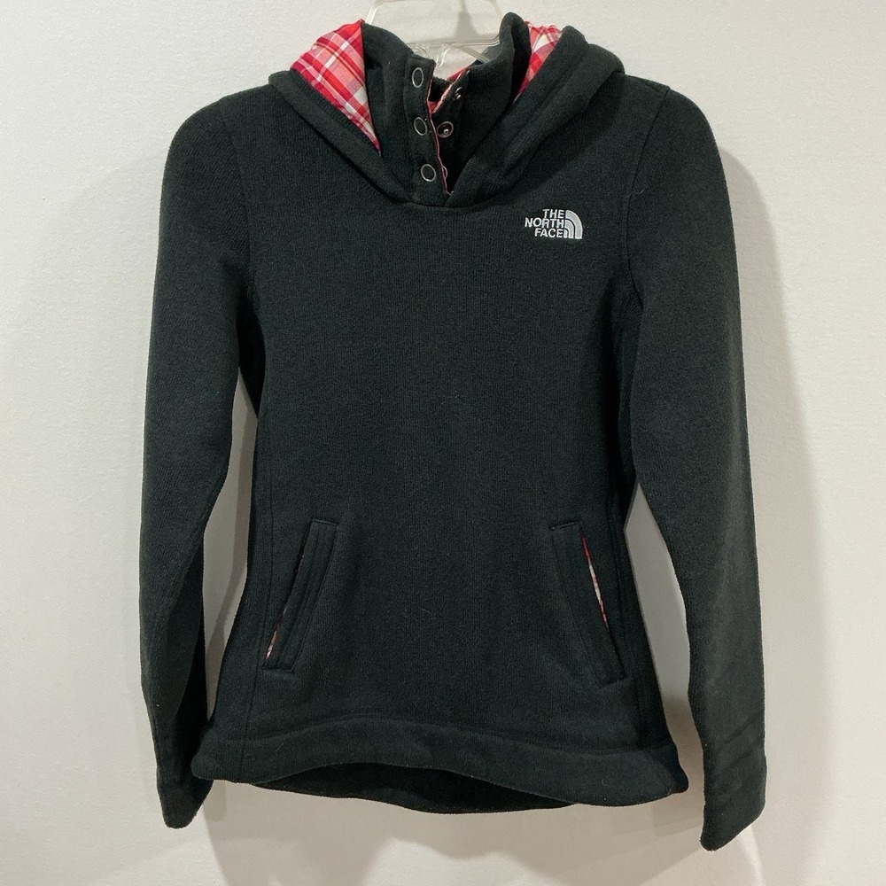 The North Face Jacket Womens Small Black Crescent Sunset Fleece Hoodie Gorpcore